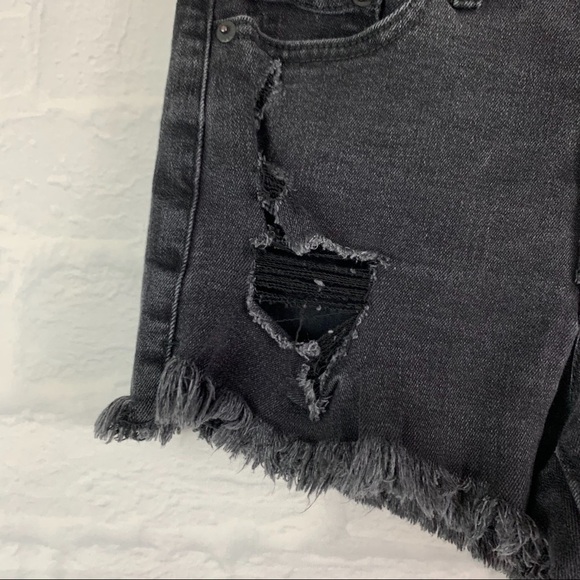 AEROPOSTALE High Waisted Shorty Black Denim Shorts - Picture 5 of 12